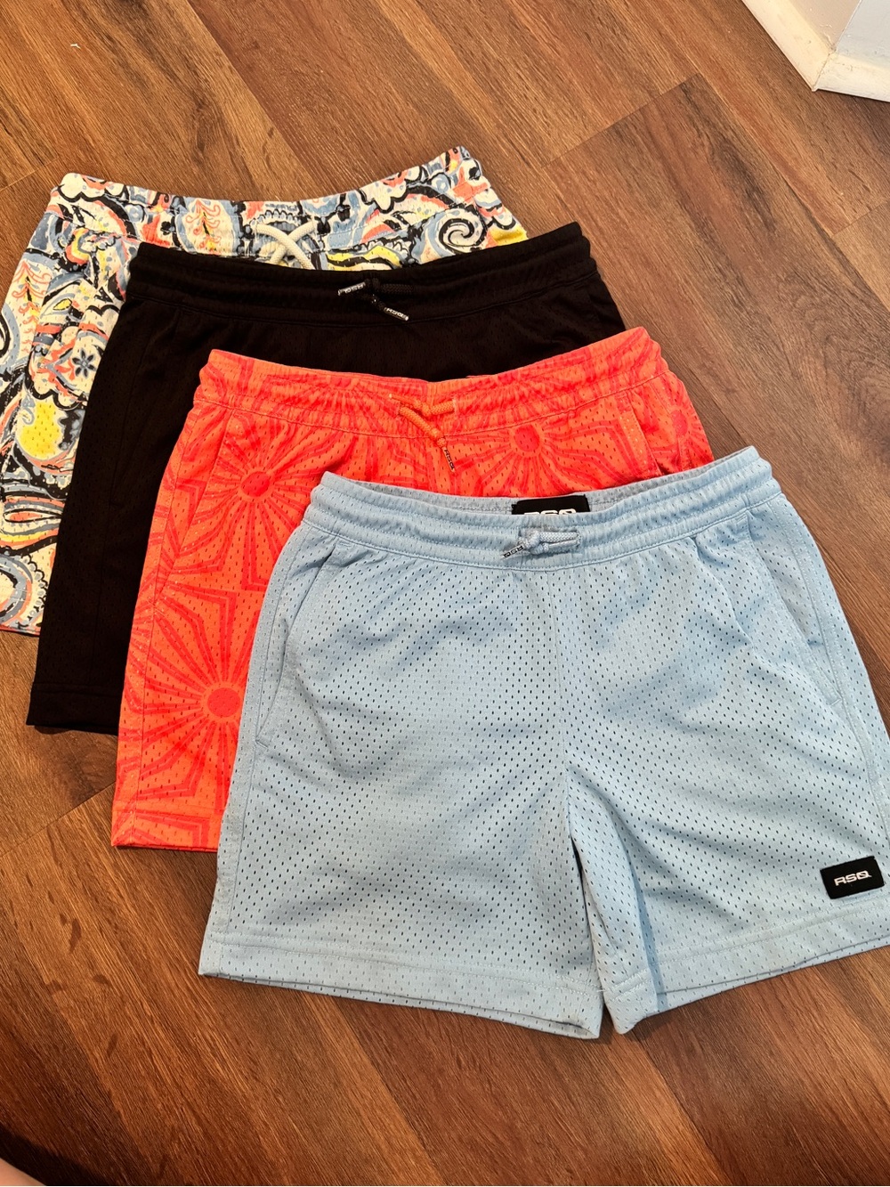 Tilly’s RSQ - Youth M Shorts Bundle - Light Blue, Coral, Black, Paisley